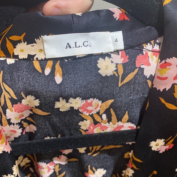 A.L.C. black floral print blouse - Picture 3 of 5